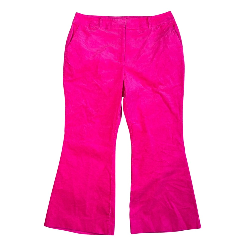 Boden Corduroy Flare Pants Women 16/18R Pink Excellent High Rise Wide Leg R0180 - Picture 2 of 6